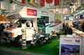 Reisemesse Hamburg 2009: CANUSA-Messestand mit Wohnmobil und Motorrad