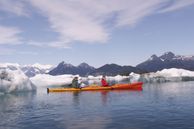 Ausflug Yukon, Alaska: Shoup Gletscher ab/bis Valdez mit Boot & Kajak, Kajak am Gletscher