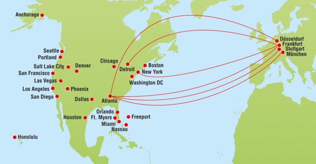 Delta Airlines: Streckennetz