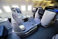 United Airlines: Business Class Sitz ausgeklappt