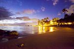 Abendlich beleuchteter Strand