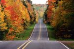 Herbstliche Straße Presque Isle