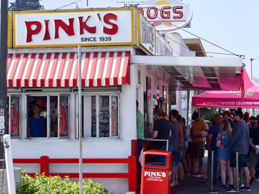Das Pink's Hot Dogs Restaurant in Los Angeles