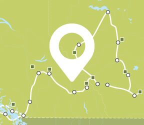 Routenkarte in Westkanada