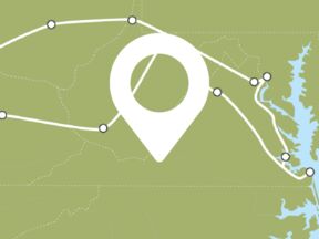 Route durch ab Washington D.C. durch Virginia, West Virginia & Kentucky