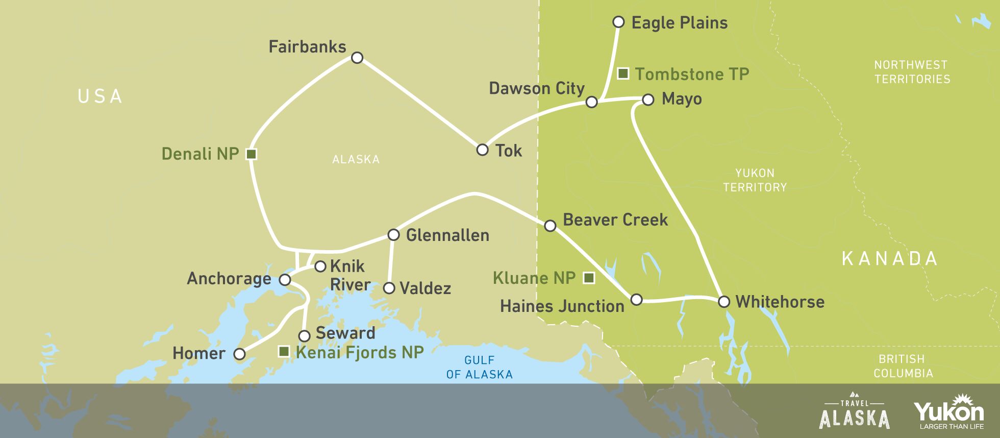 Lange Route durch Alaska und Yukon Lange Route durch Alaska und Yukon