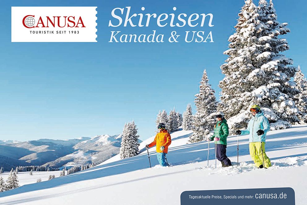 Titelblatt vom CANUSA Skireisenkatalog