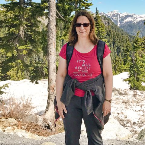 CANUSA Mitarbeiterin Carmen Sorg im Skigebiet Grouse Mountain in Nord Vancouver, British Columbia