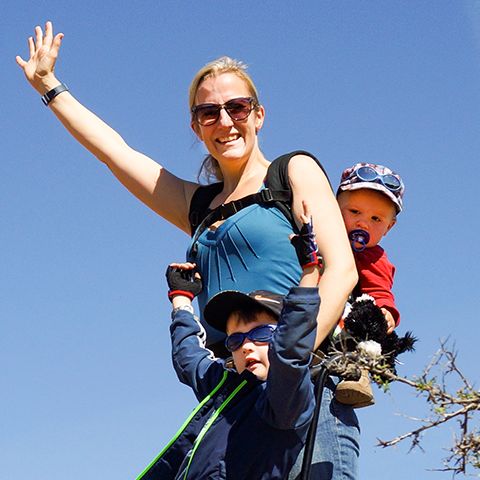Mitarbeiterin Svenja mit Kindern Am Palo Duro State Park in Texas