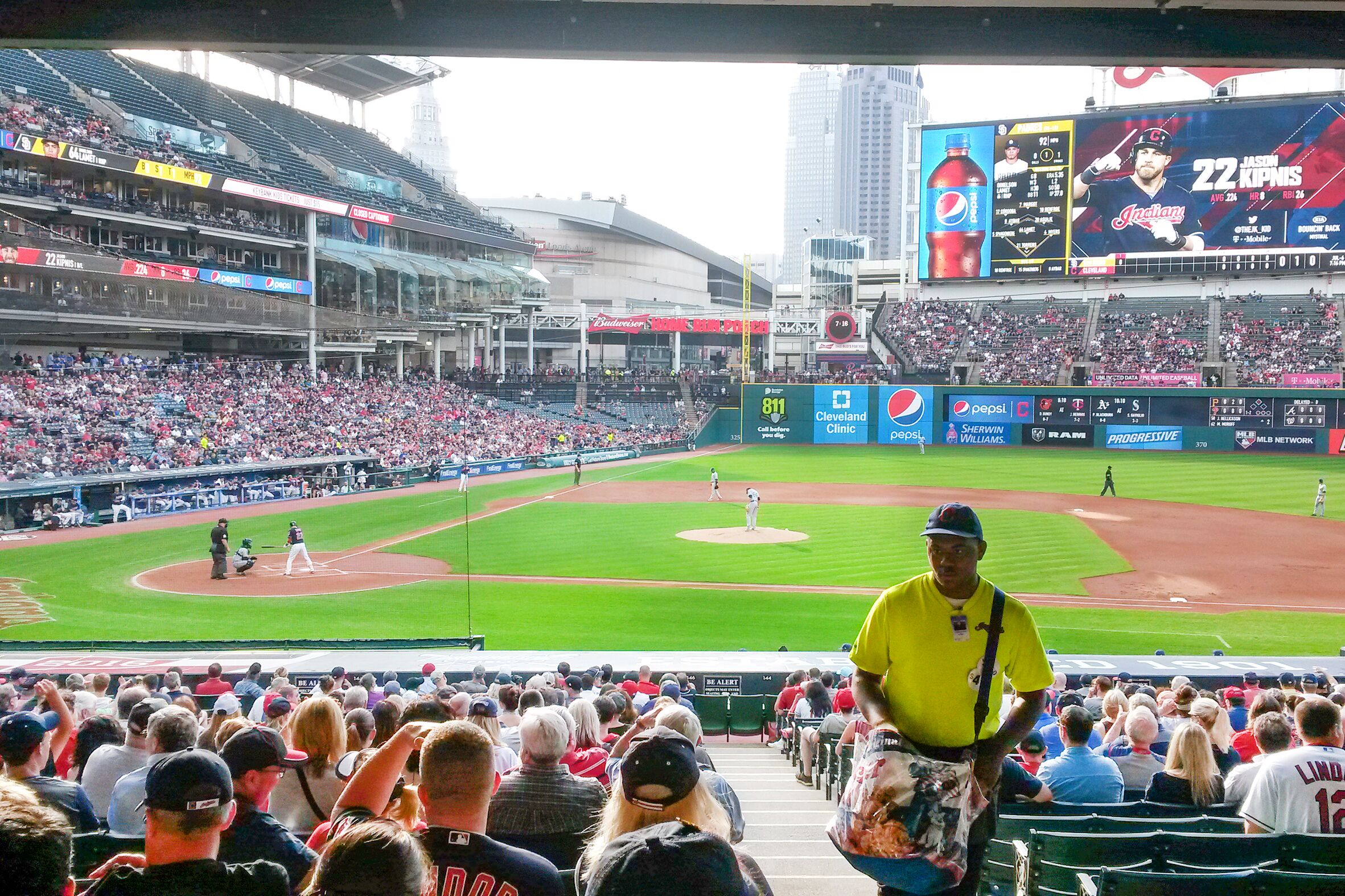 Ein Baseballspiel im Progressive Field, die Heimat der Cleveland Indians