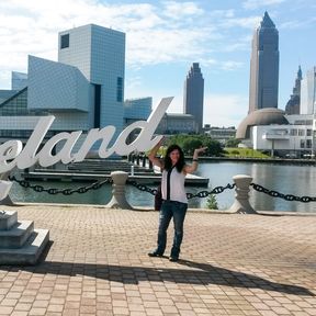 Einer der Cleveland SchriftzÃ¼ge im Voinovich Park in Clevelend