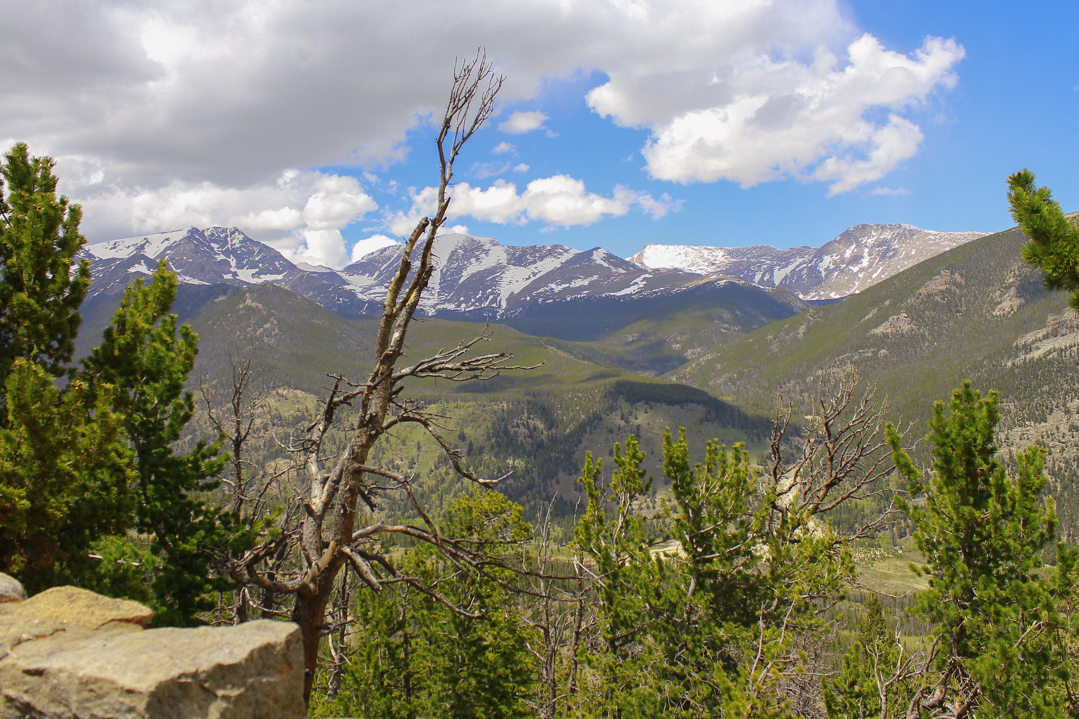 Die Aussicht auf den Rocky Mountain Nationalpark in Colorado