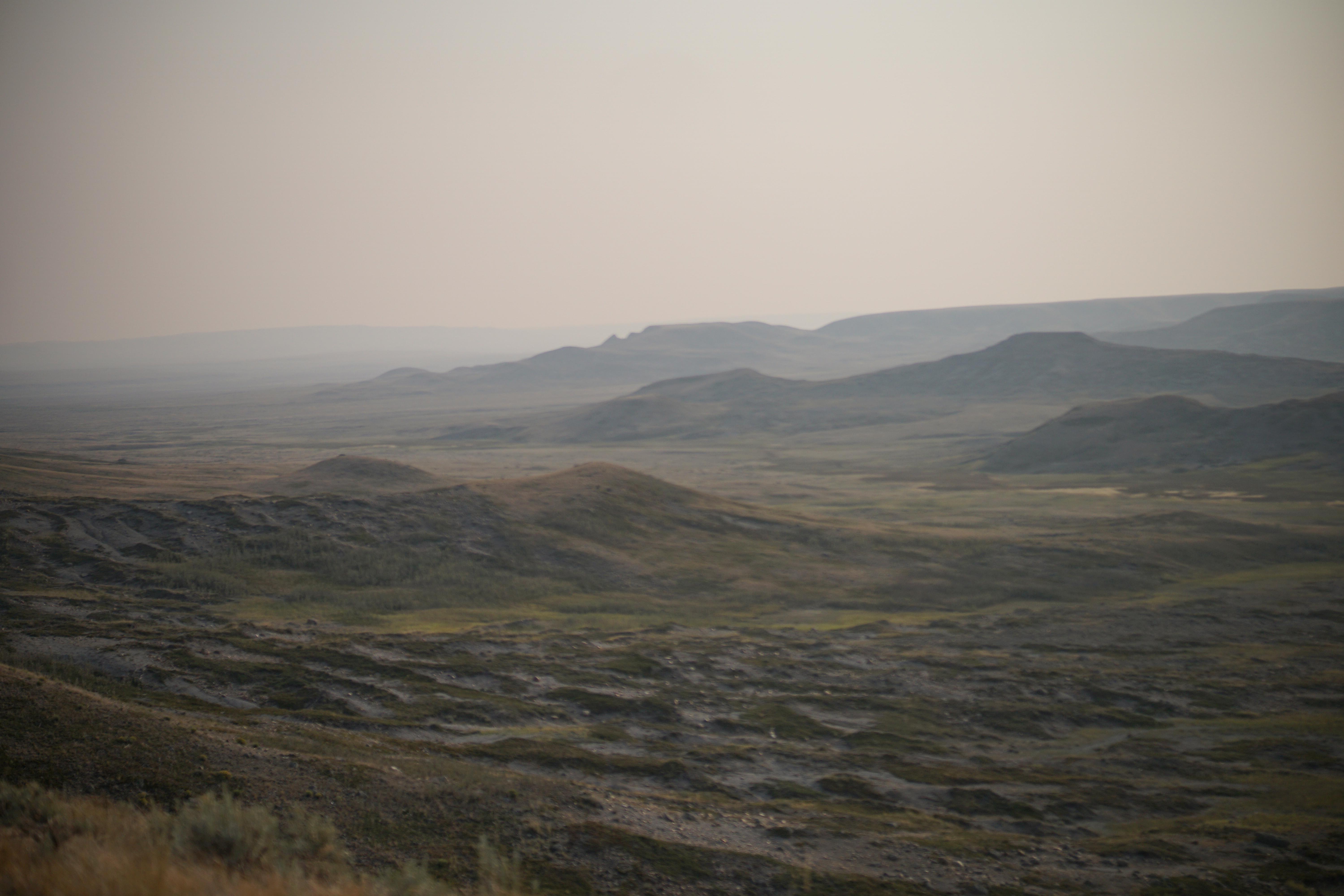 Die Landschaft im Grasslands Nationalpark im SÃ¼den von Saskatchewan