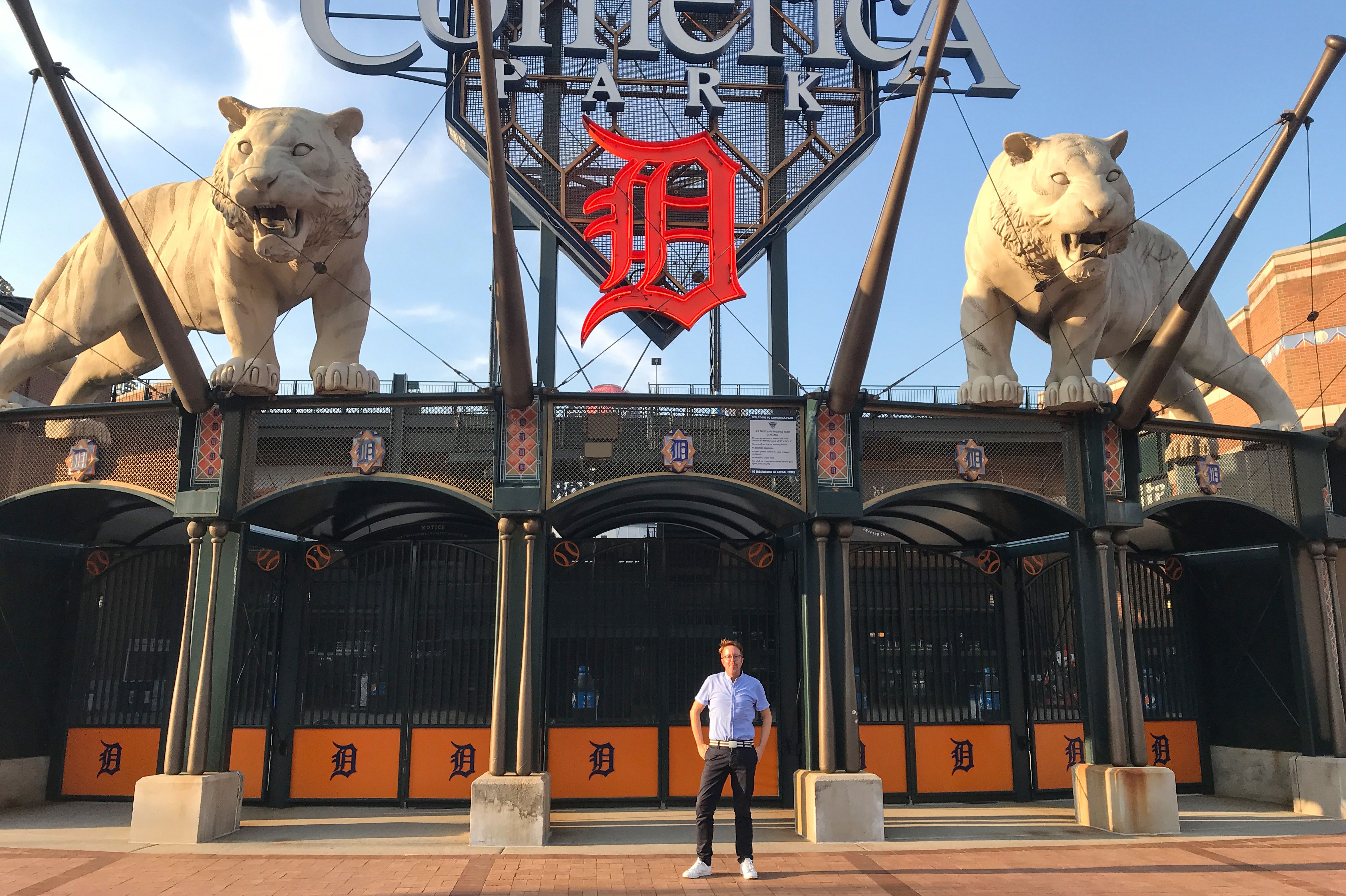 Blick auf den Comerica Park in Detroit