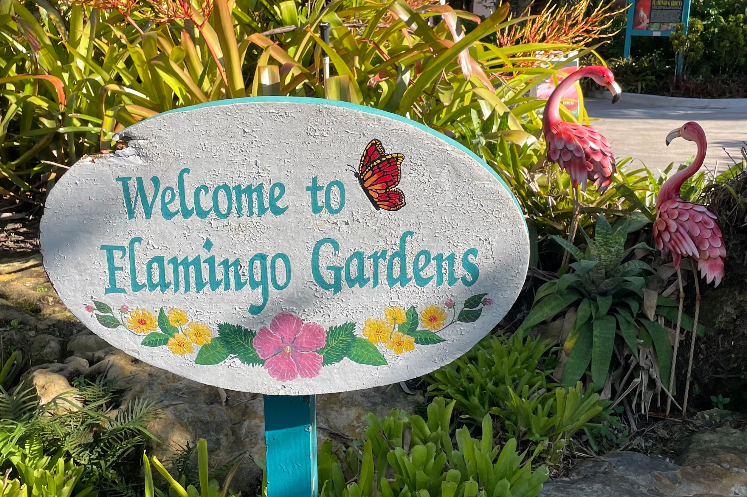 Eingangsschild der Flamingo Gardens, Fort Lauderdale