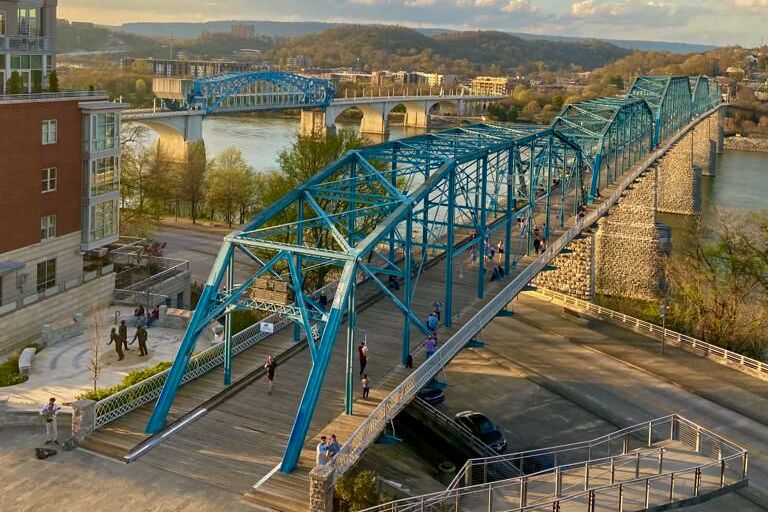 Walnut Street Bridge in Chattanooga in Tennessee