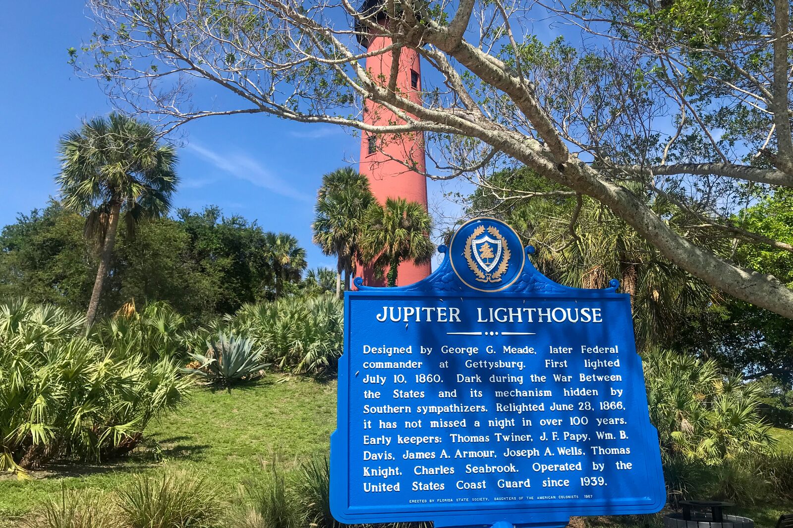 Historisches Jupiter Inlet Lighthouse in Jupiter, Florida