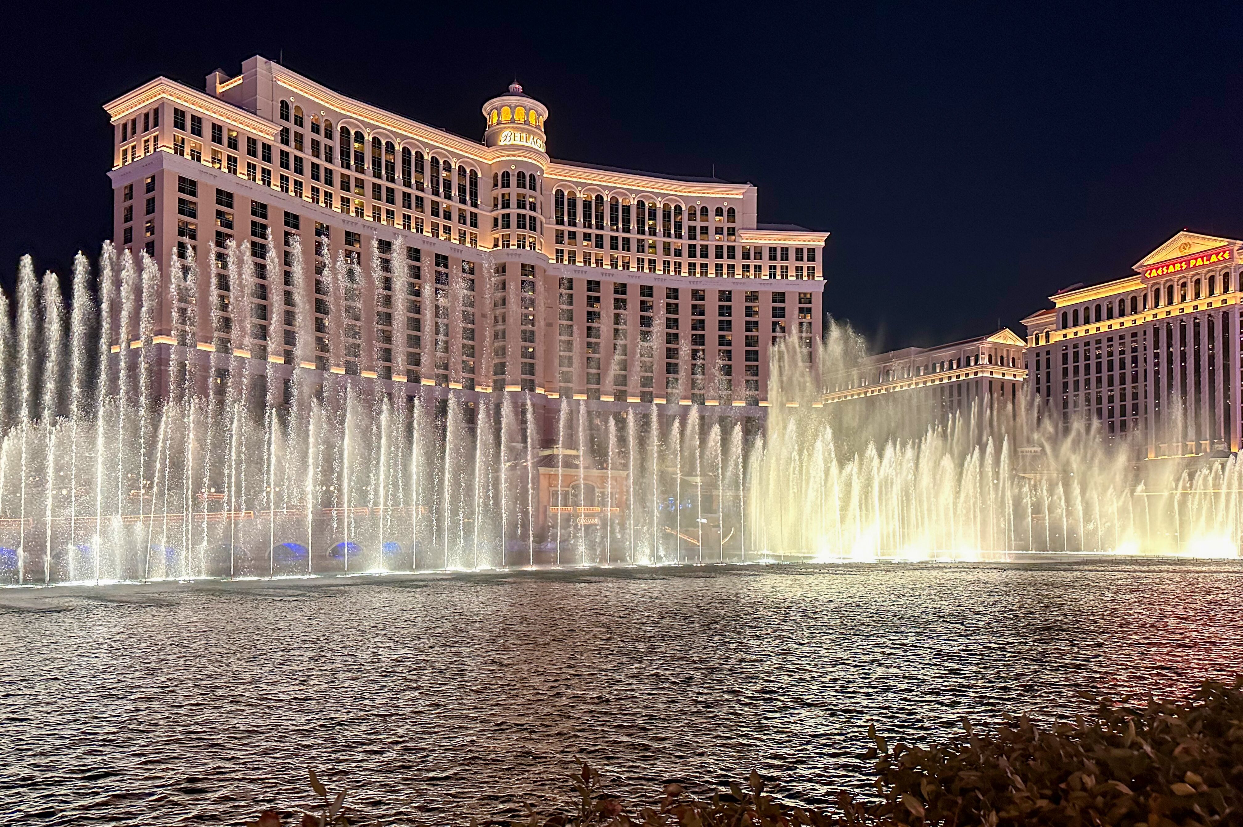 Die berühmte Wassershow vom Bellagio Hotel