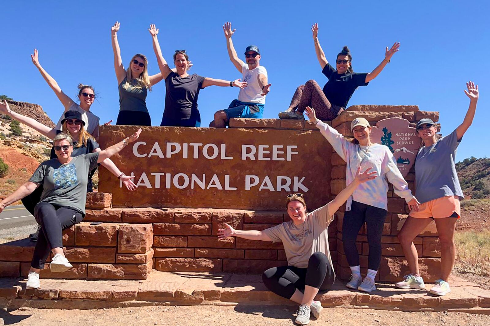 Gruppenfoto am Capitol Reef Nationalpark