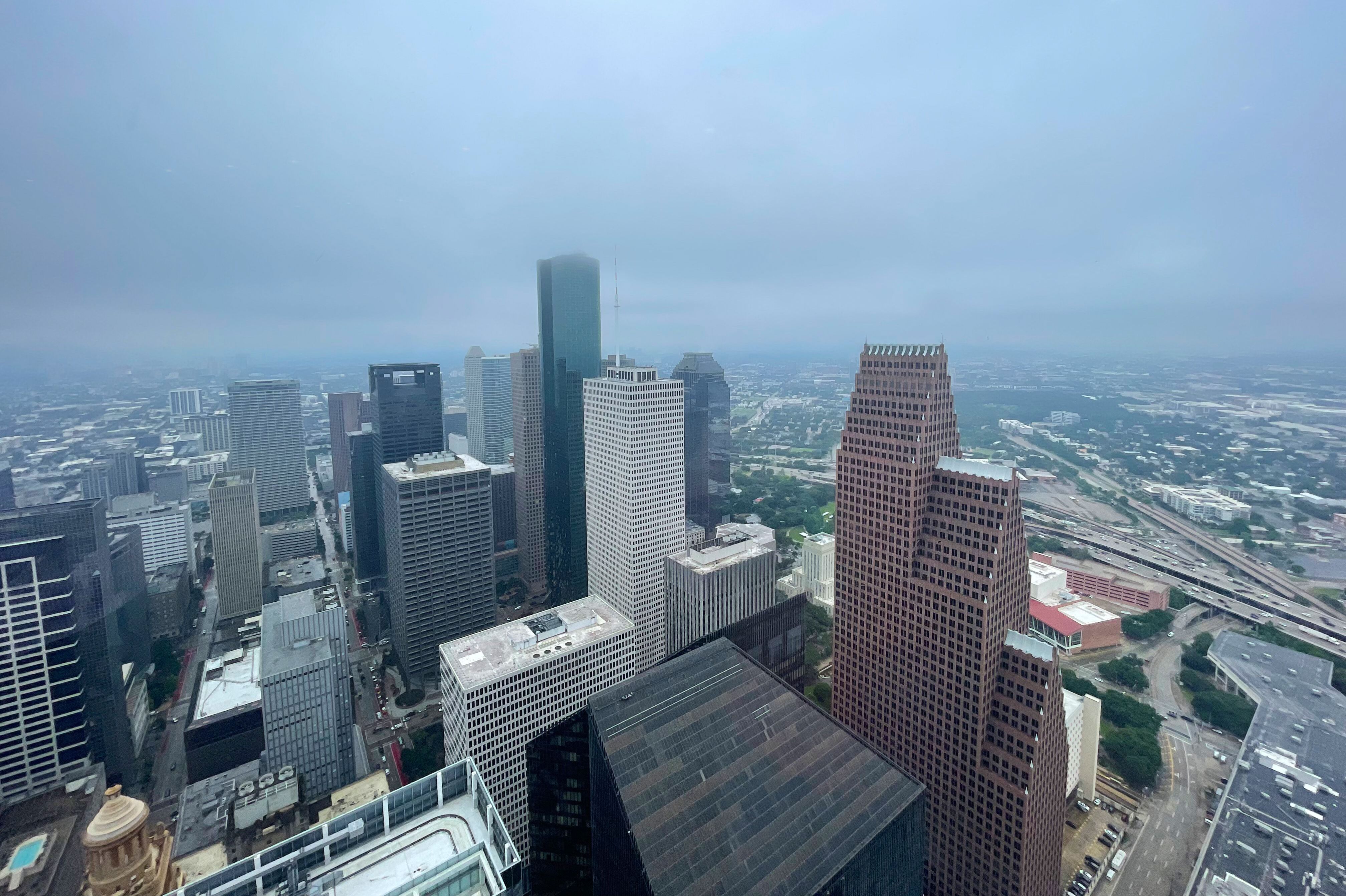 Nebelige Aussichten auf die Innenstadt von Houston