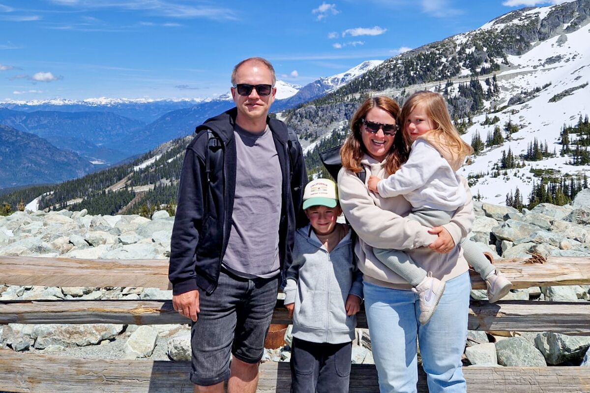 Familie auf dem Blackcomb Mountain