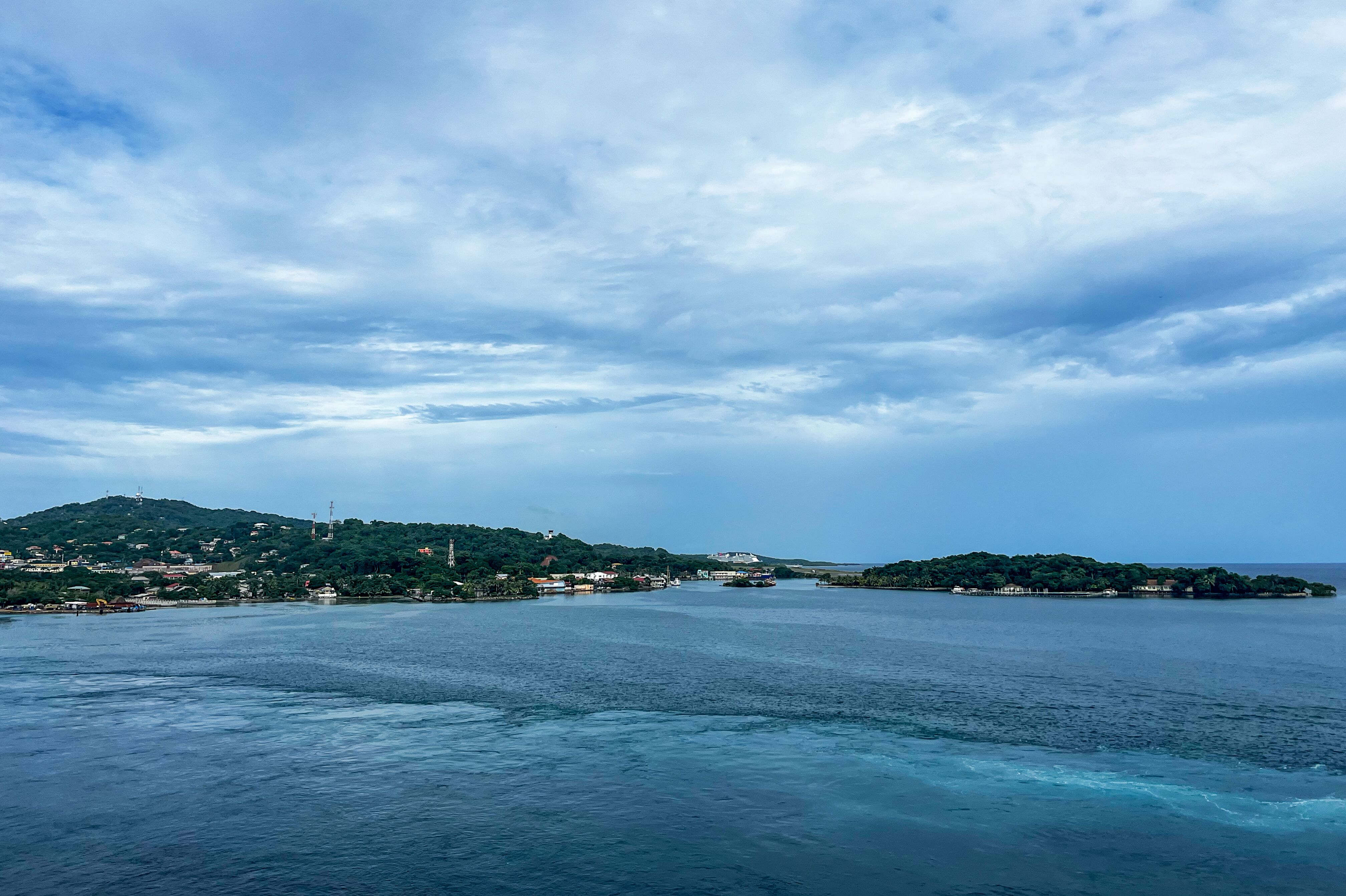 Blick auf die Küste von Honduras