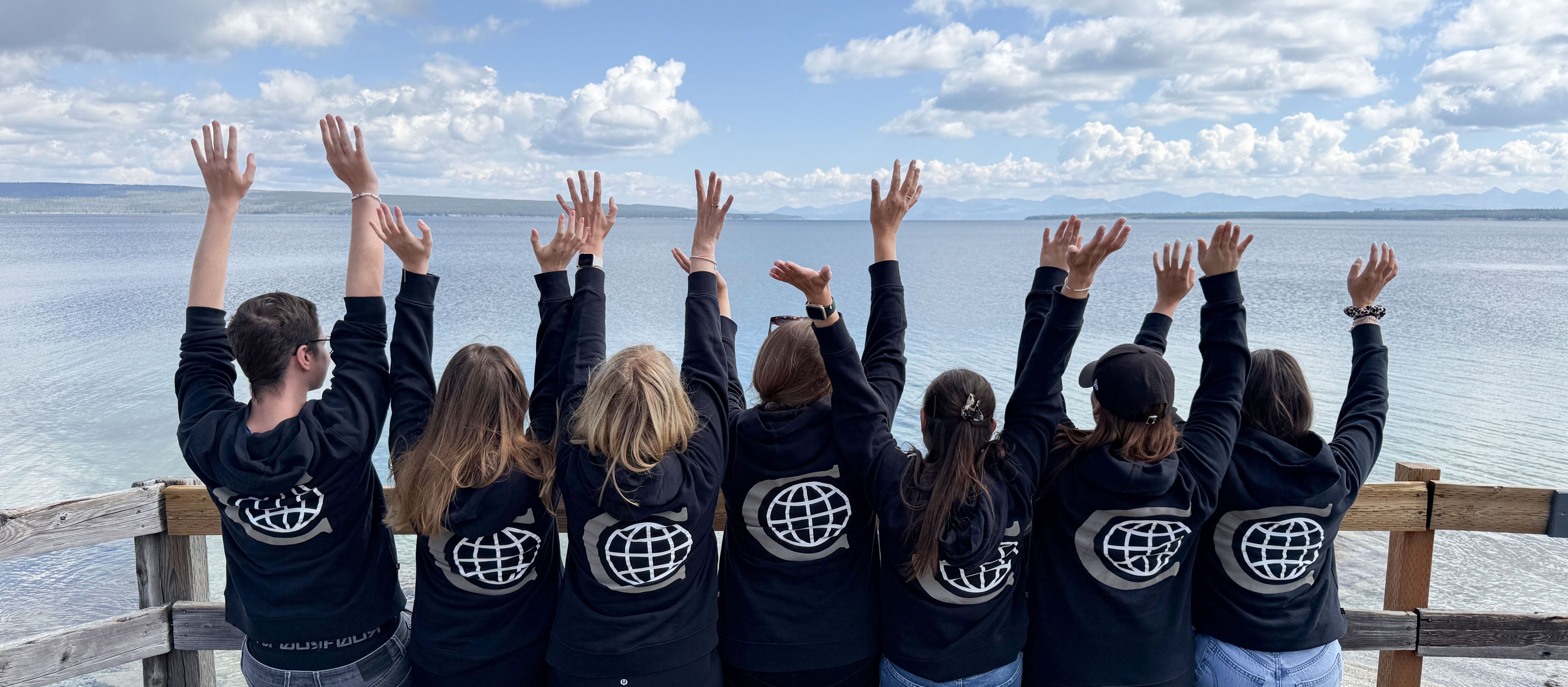 Gruppe Canusa Mitarbeiter am Lake Yellowstone