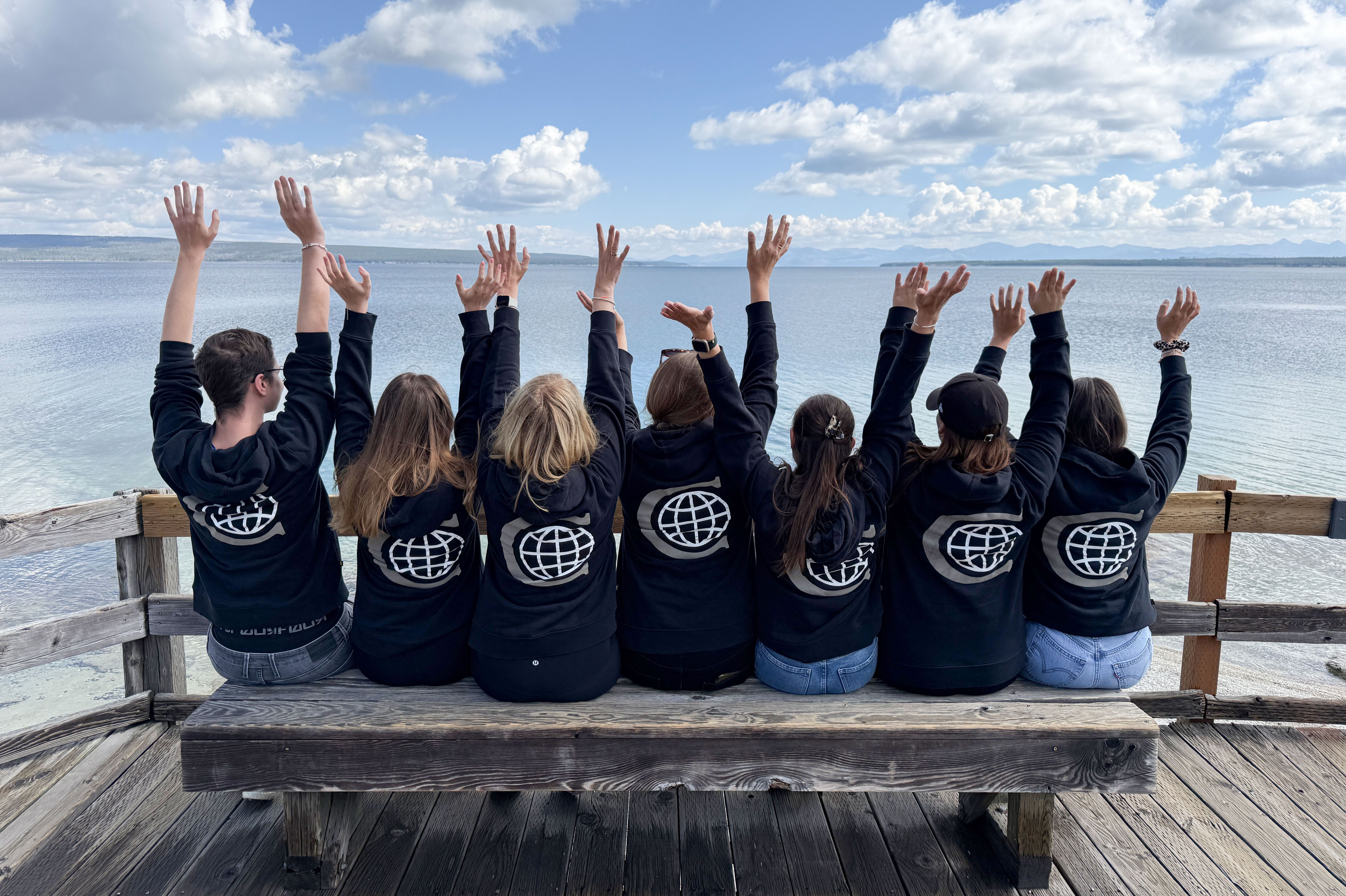 Gruppe Canusa Mitarbeiter am Lake Yellowstone