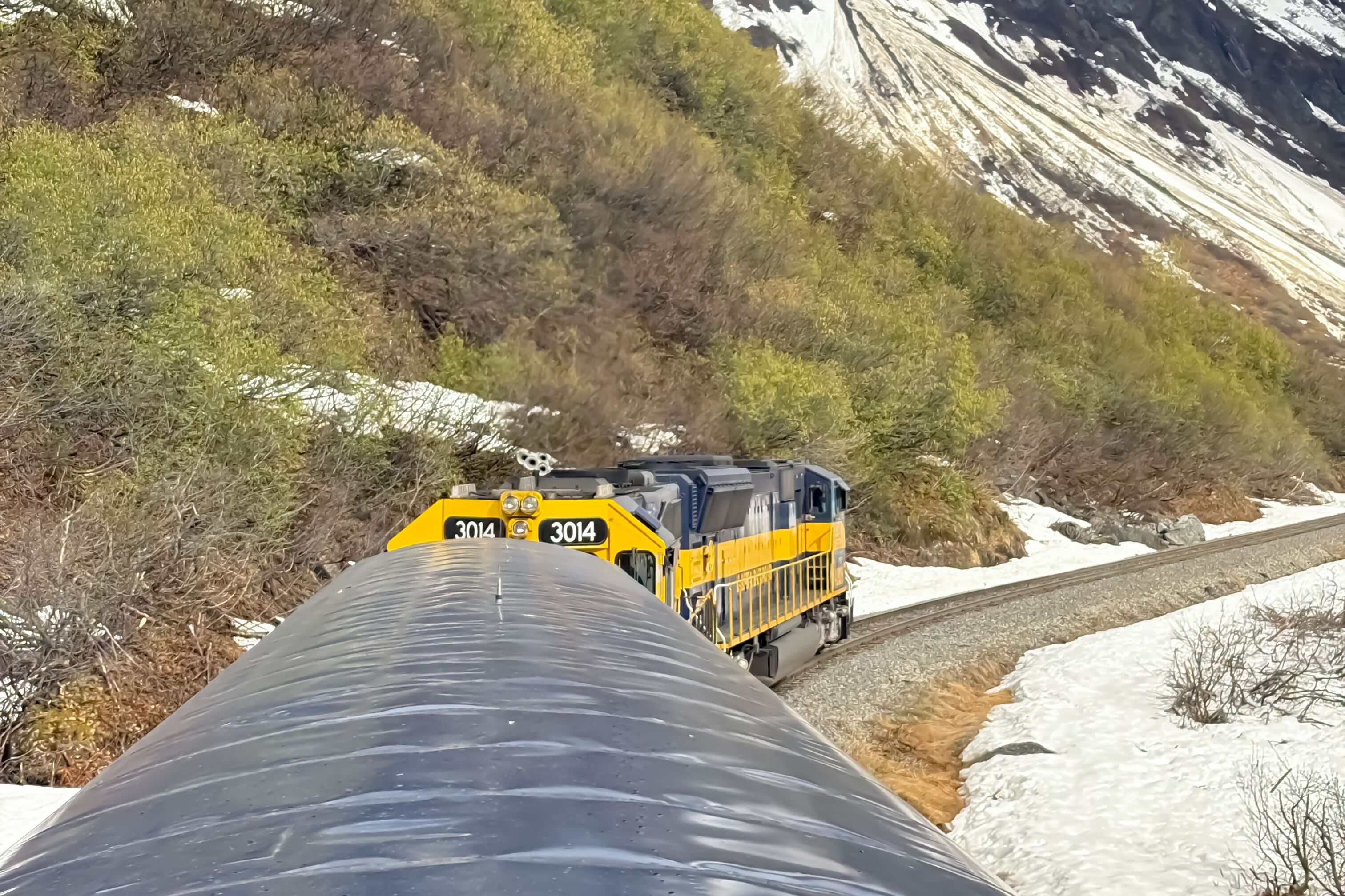 Mit der Alaska Railroad Eisenbahn durch Anchorage