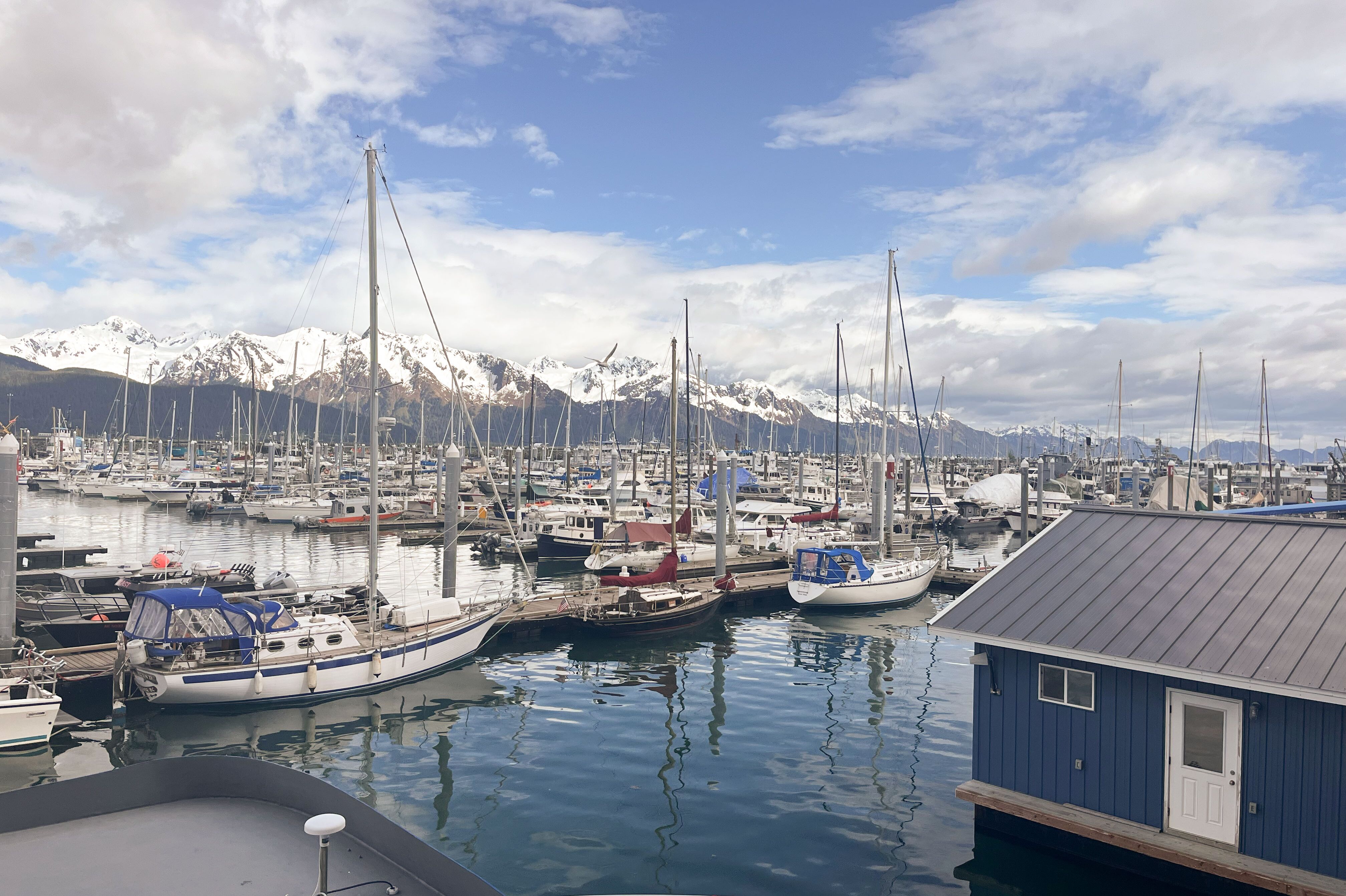 Fischerboote in einem Jachthafen in Seward
