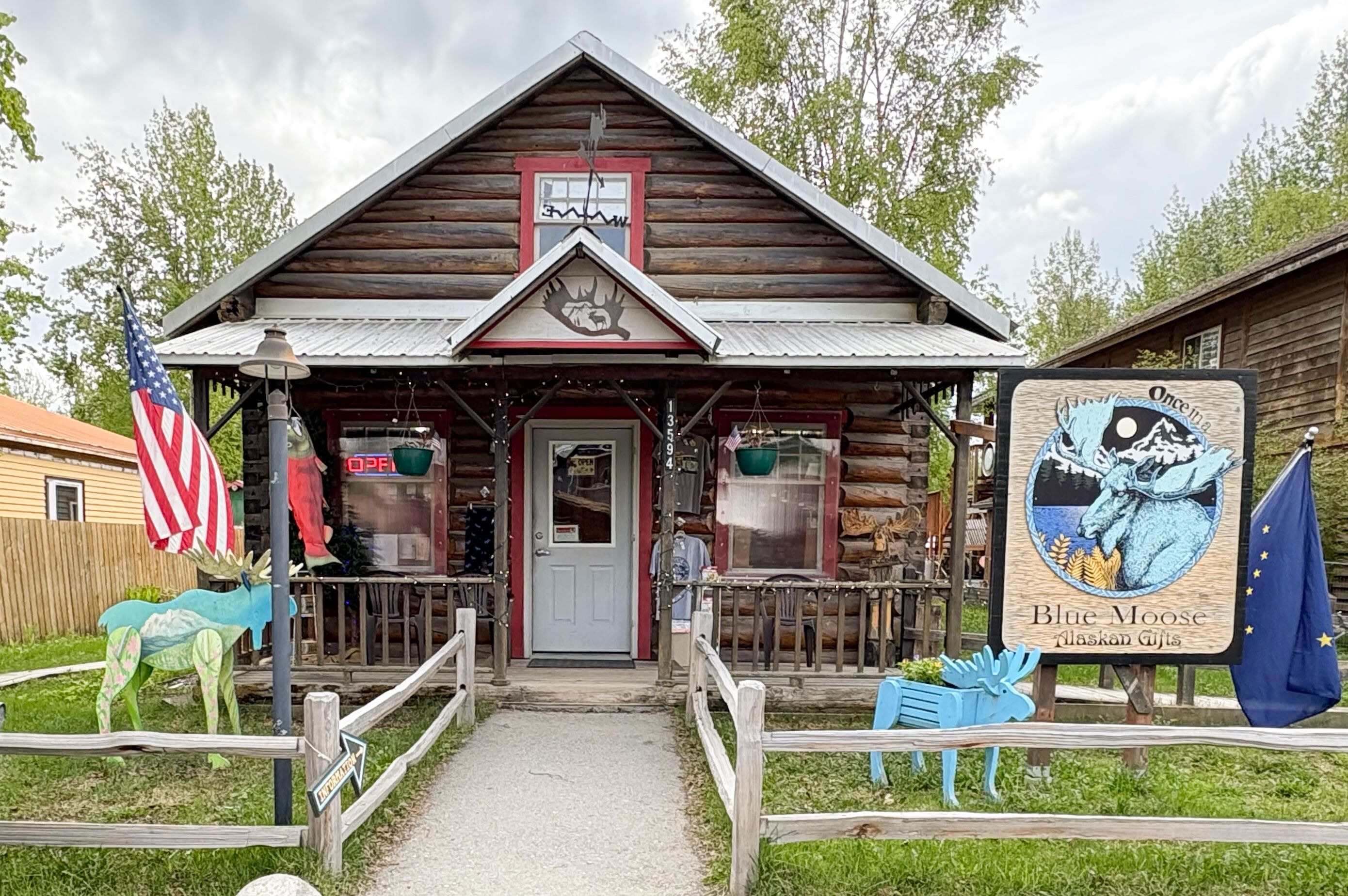 Souvenirgeschäft Once in a Blue Moose in Talkeetna in Alaskaa