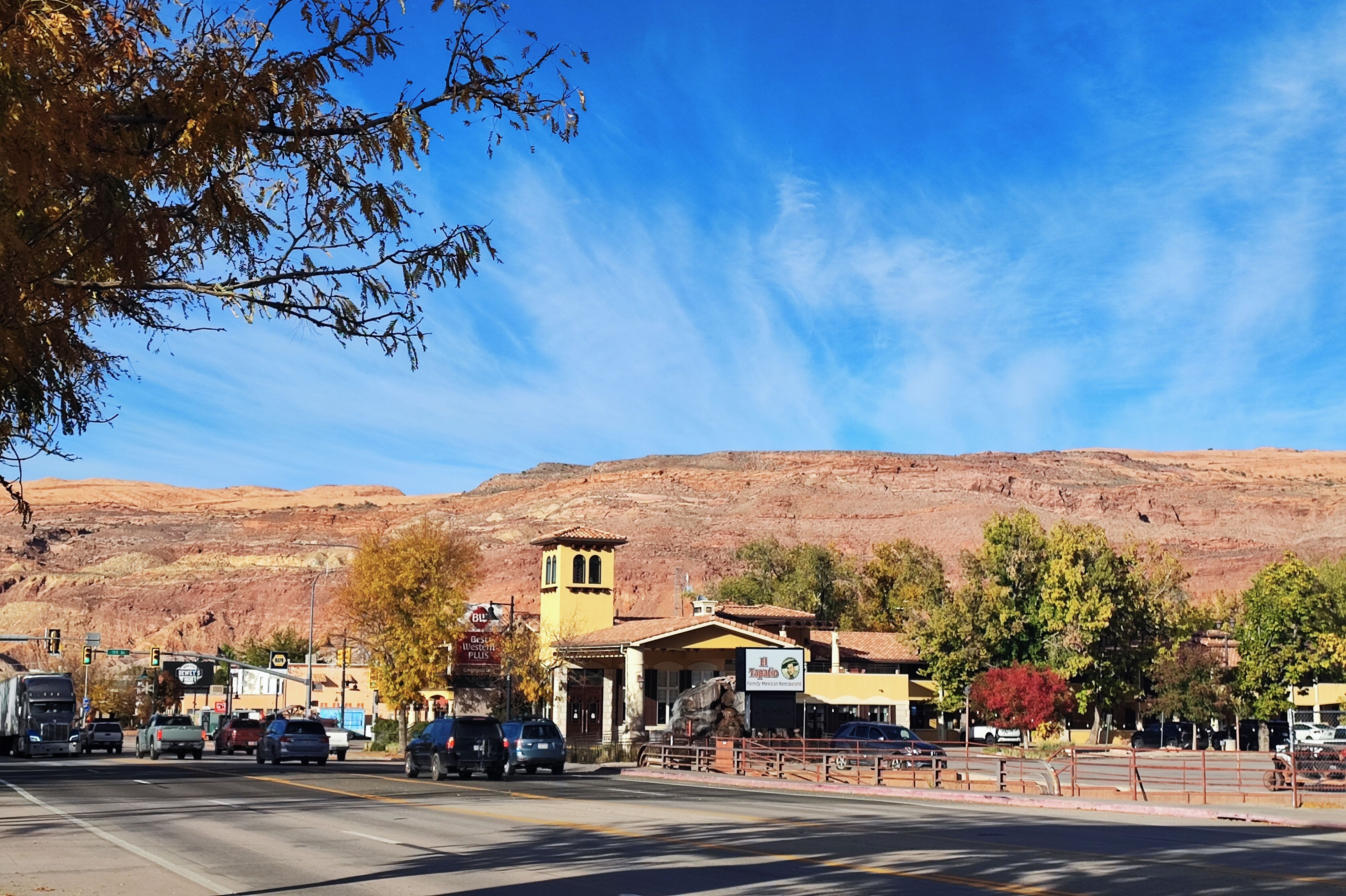 Kleines Städtchen Moab in Utah