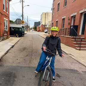 Svenja auf einer Fahrradtour durch Philadelphia