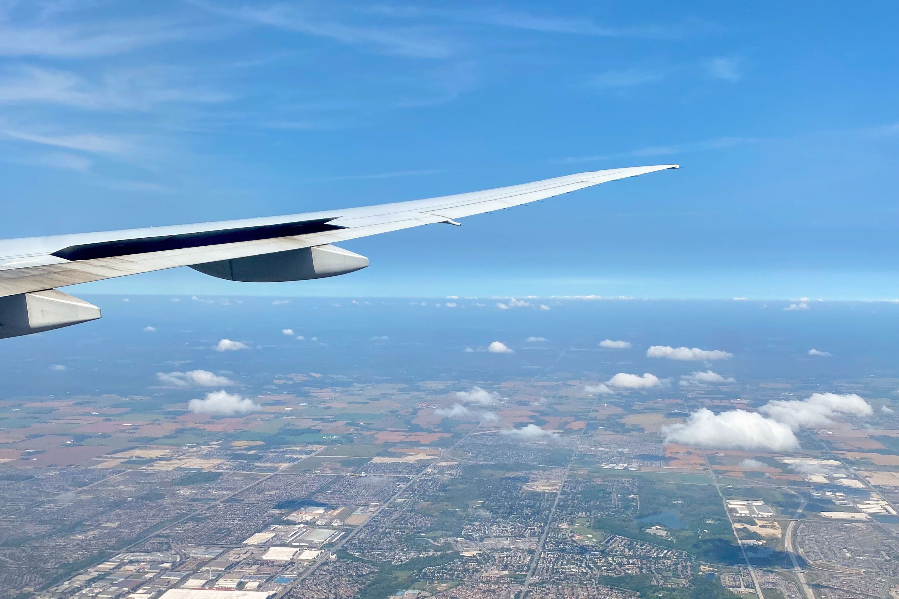 Blick aus dem Flugzeug über Toronto Blick aus dem Flugzeug über Toronto
