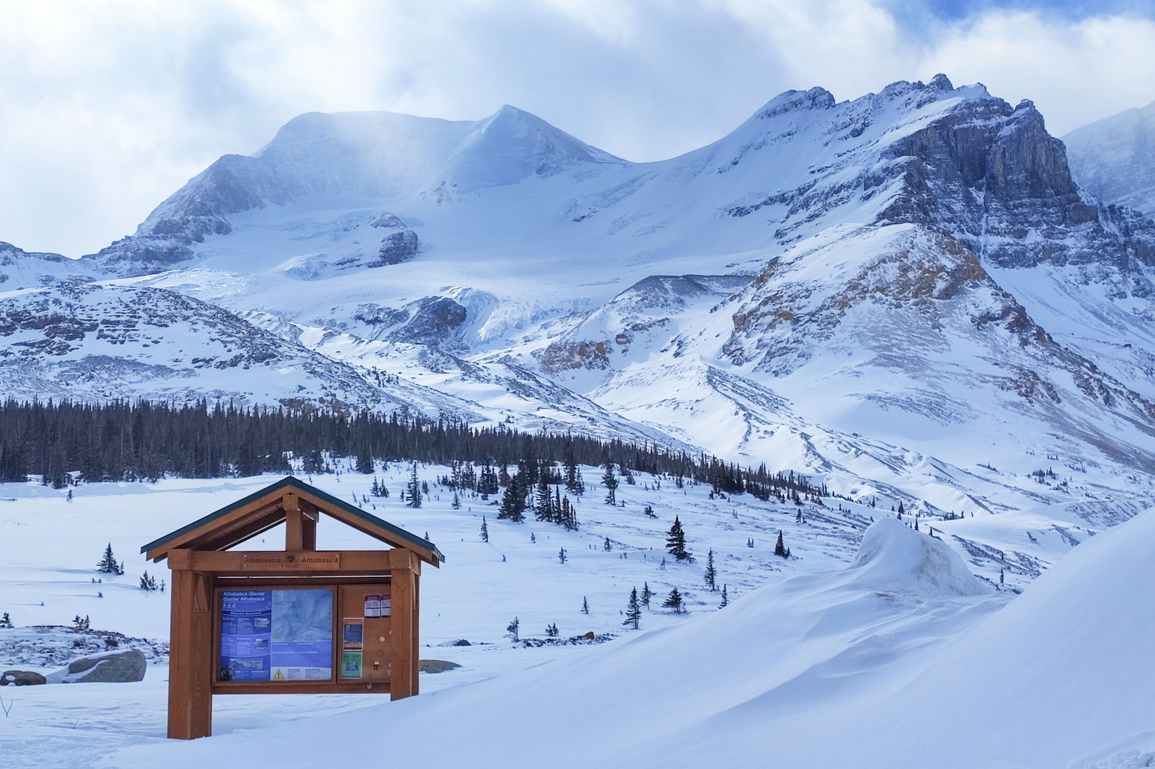 Schneelandschaft am Columbia Glacier in Alberta