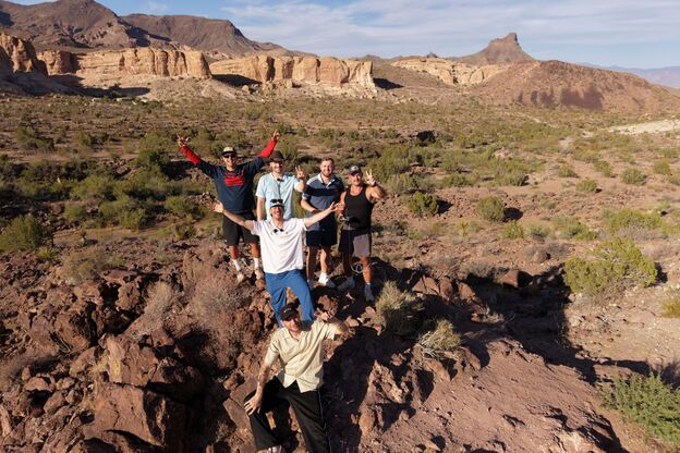 Reisegruppe in der Wüste bei Oatman in Arizona