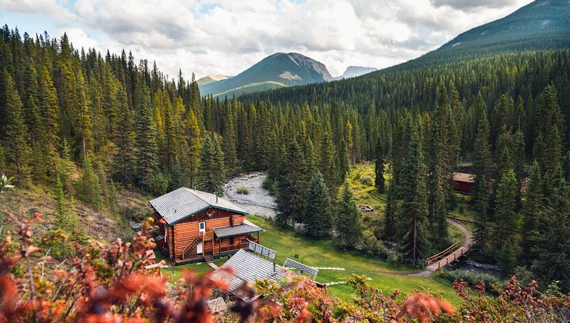 Ausblick in die Natur und auf die Sundance Lodge
