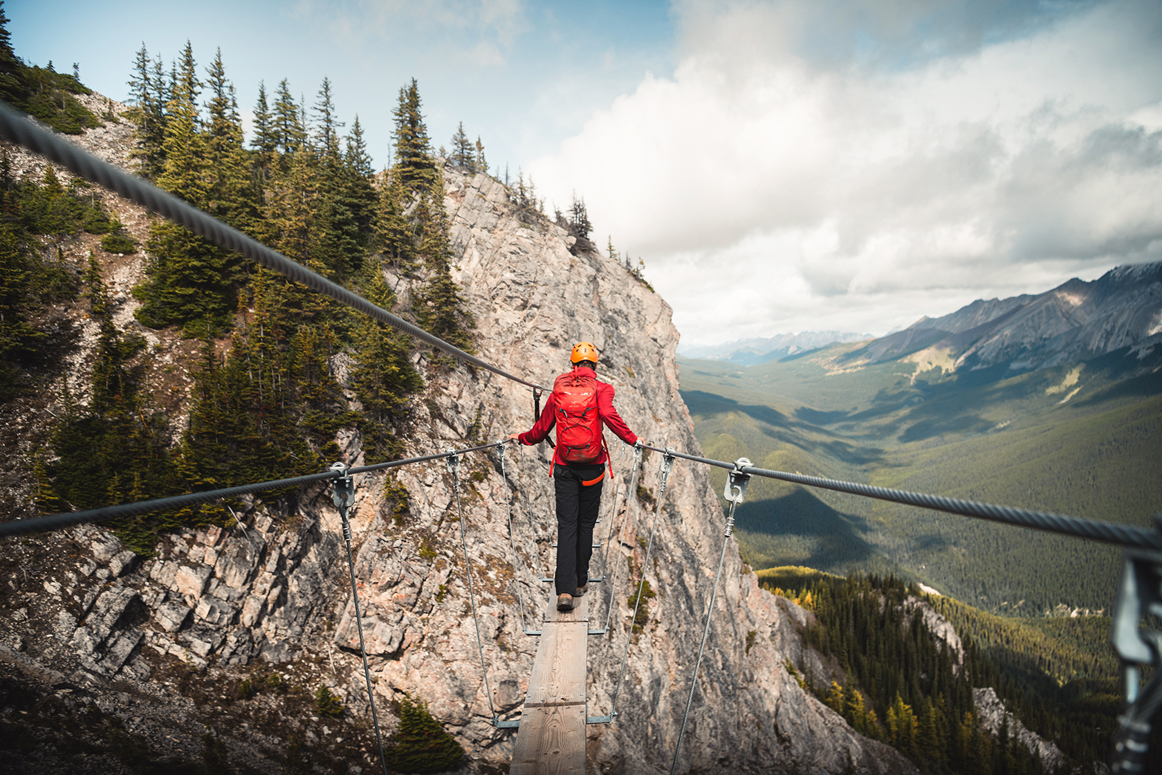 Wanderung auf dem via Ferrata Klettersteig am Mount Norquay bei Banff