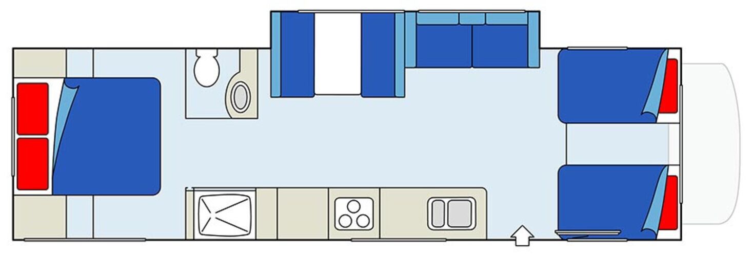 Der Floorplan des MHX von CanaDream bei Tag