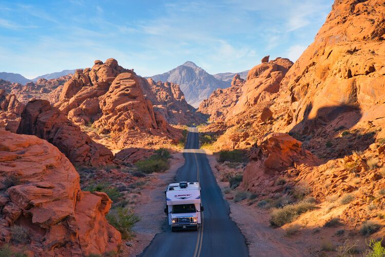 Mit dem Wohnmobil von El Monte unterwegs im Valley of Fire