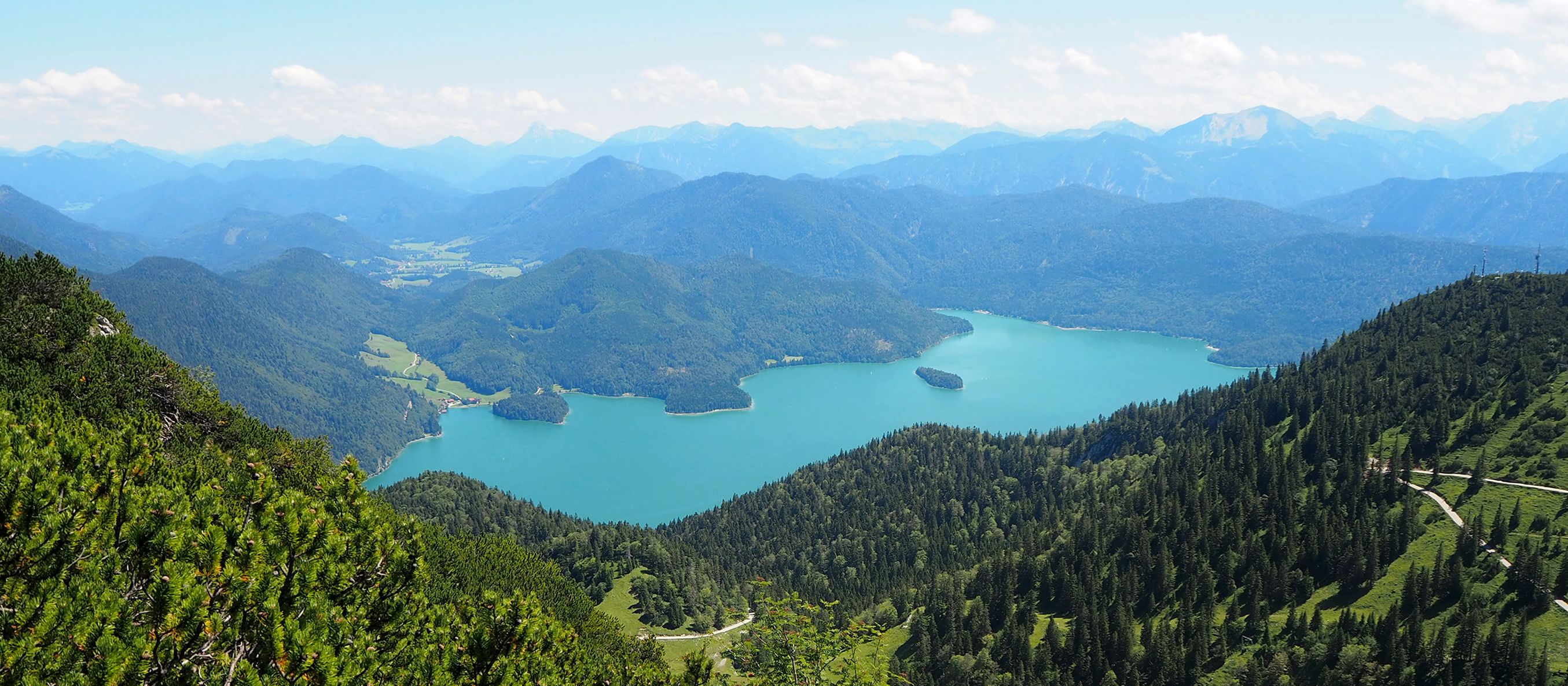 Blick auf den Walchensee in Bayern