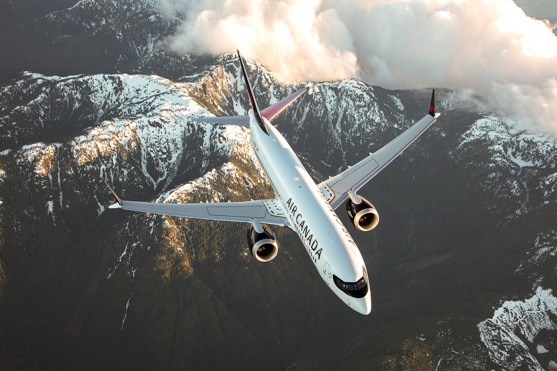 Air Canada Flug über den Rocky Mountains