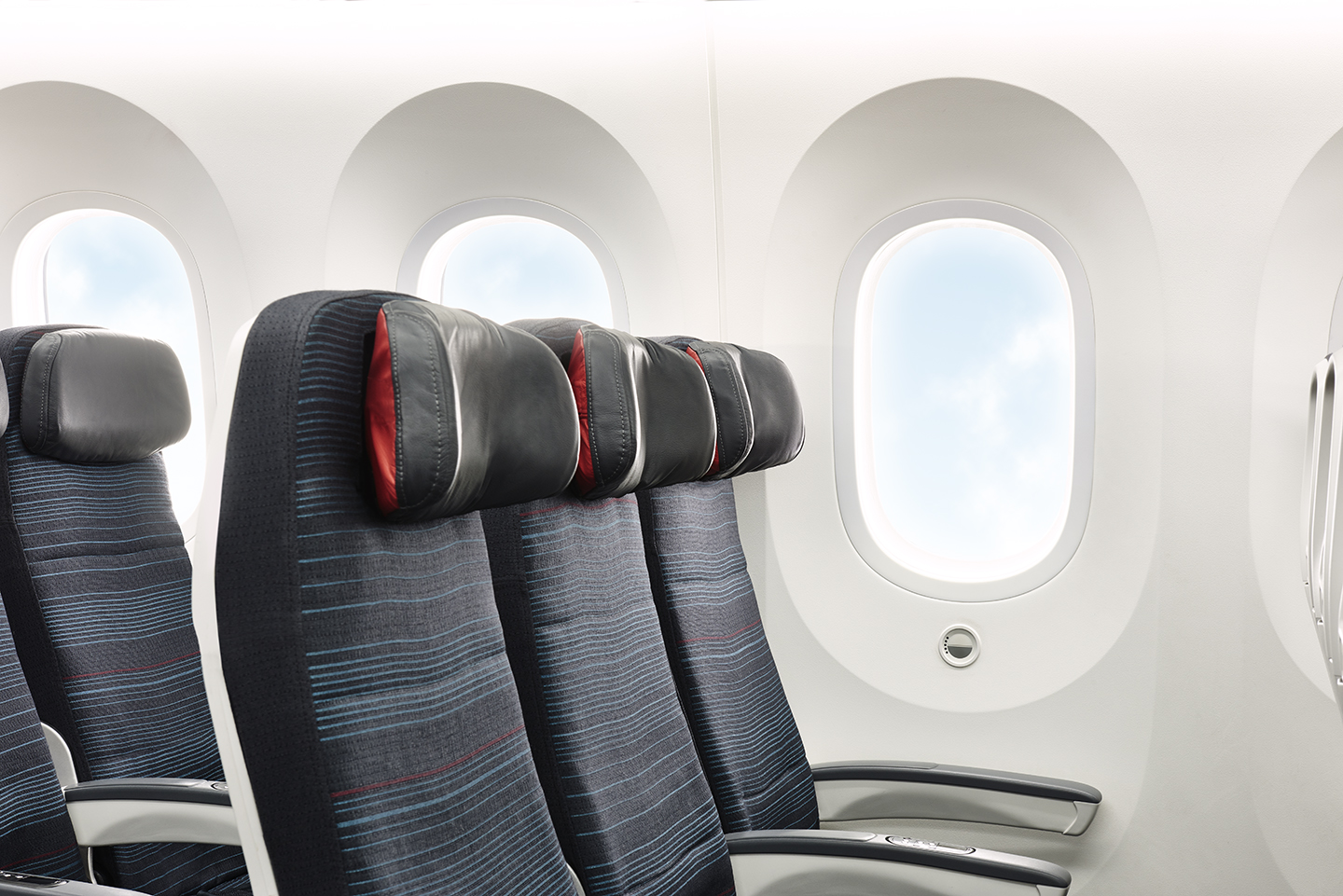 Sitzreihe der Economy Class von Air Canada