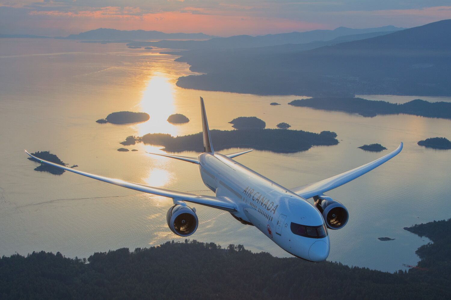 Blick auf die Boeing 787 von Air Canada