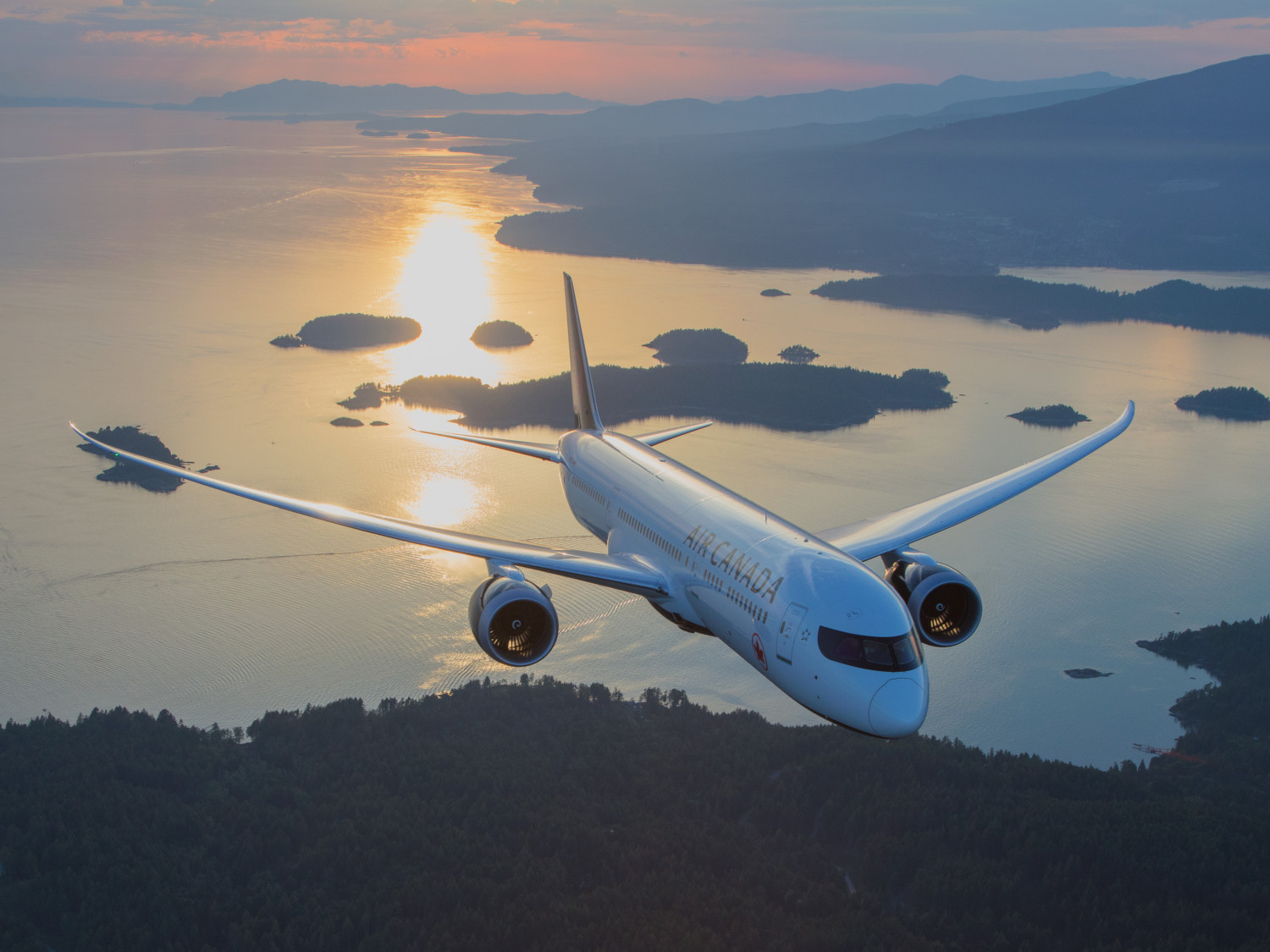 Blick auf die Boeing 787 von Air Canada