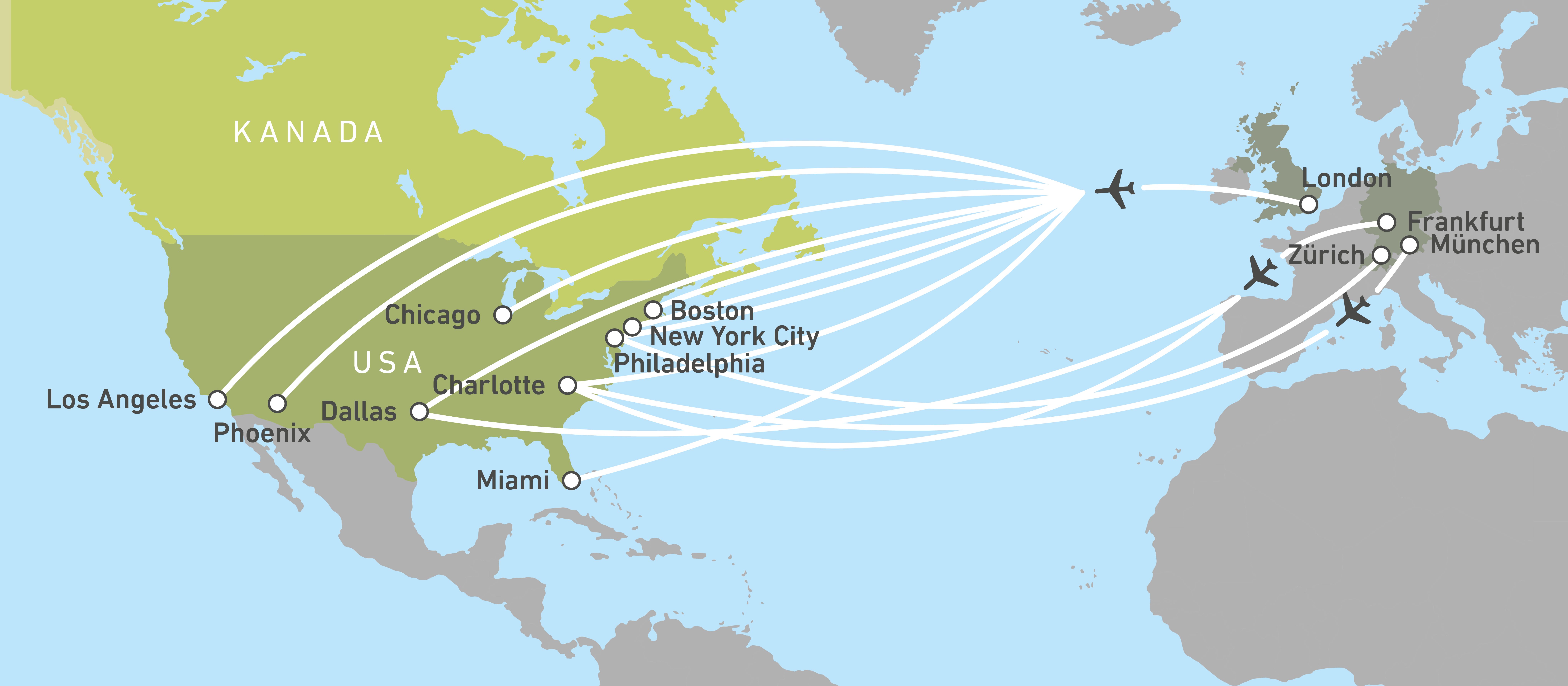 Mit American Airlines von Europa direkt nach Nordamerika