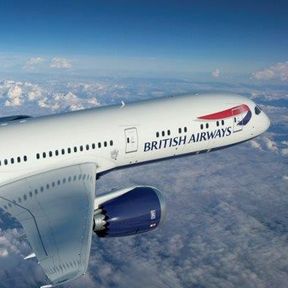 Aussenansicht der British Airways B-787 mit Logo