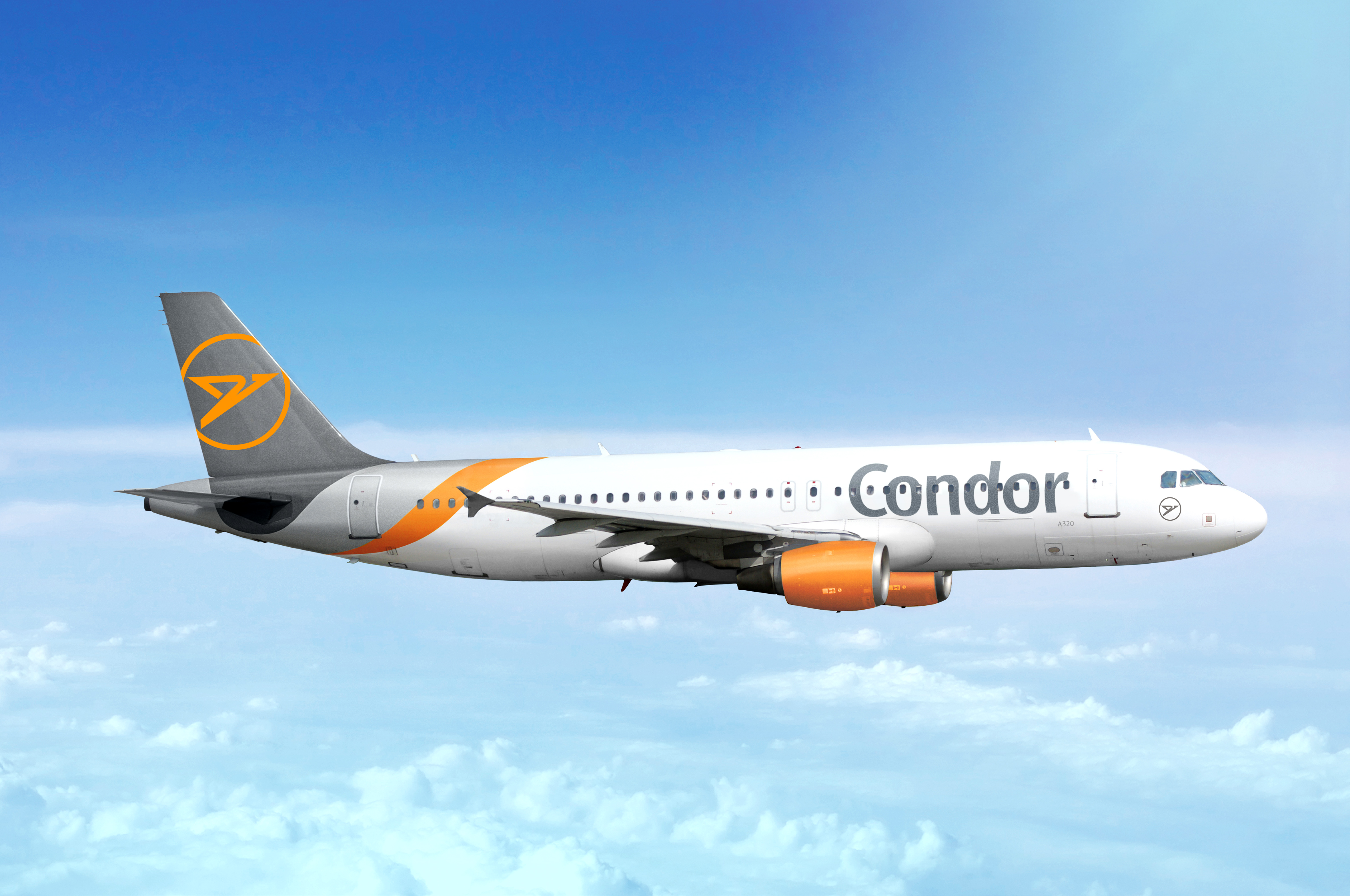 Ein A320 von Condor über den Wolken