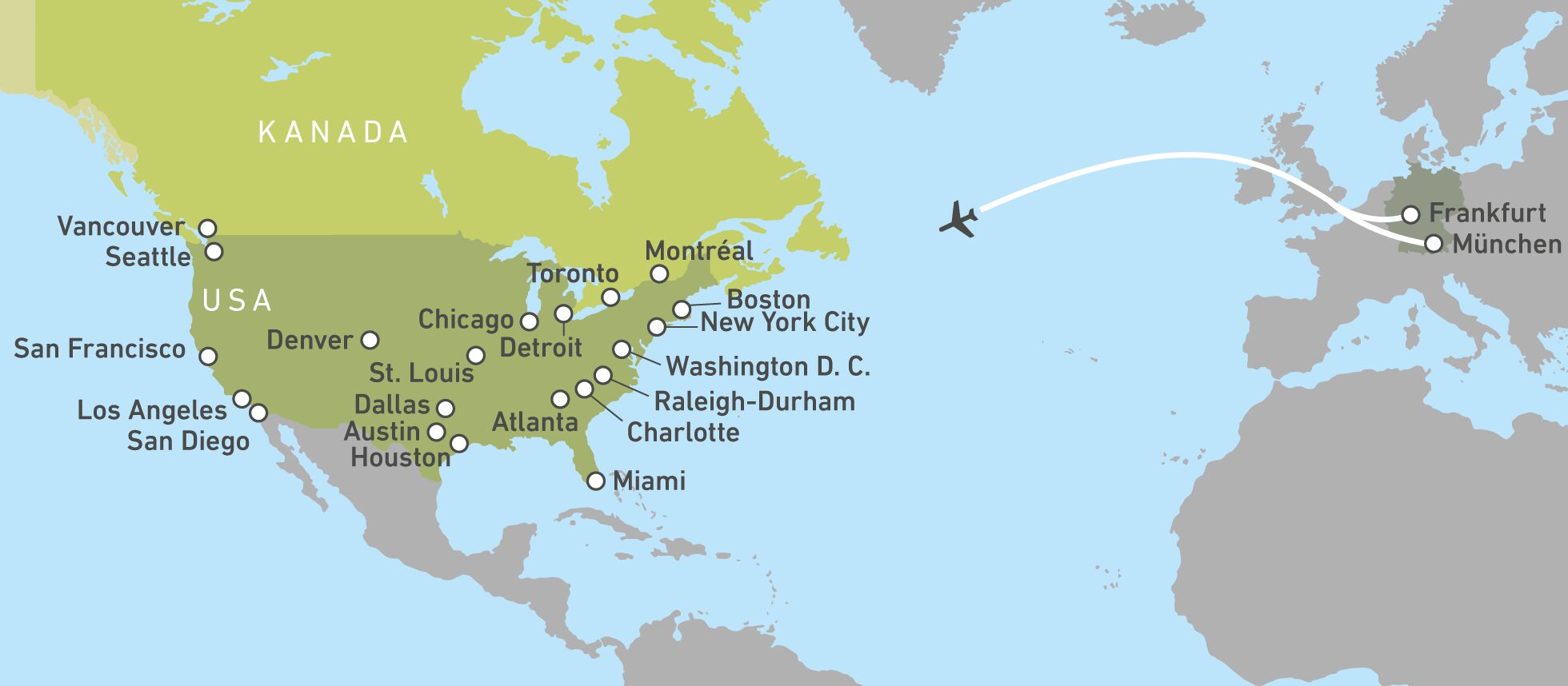 Das Streckennetz der Lufthansa Das Streckennetz der Lufthansa