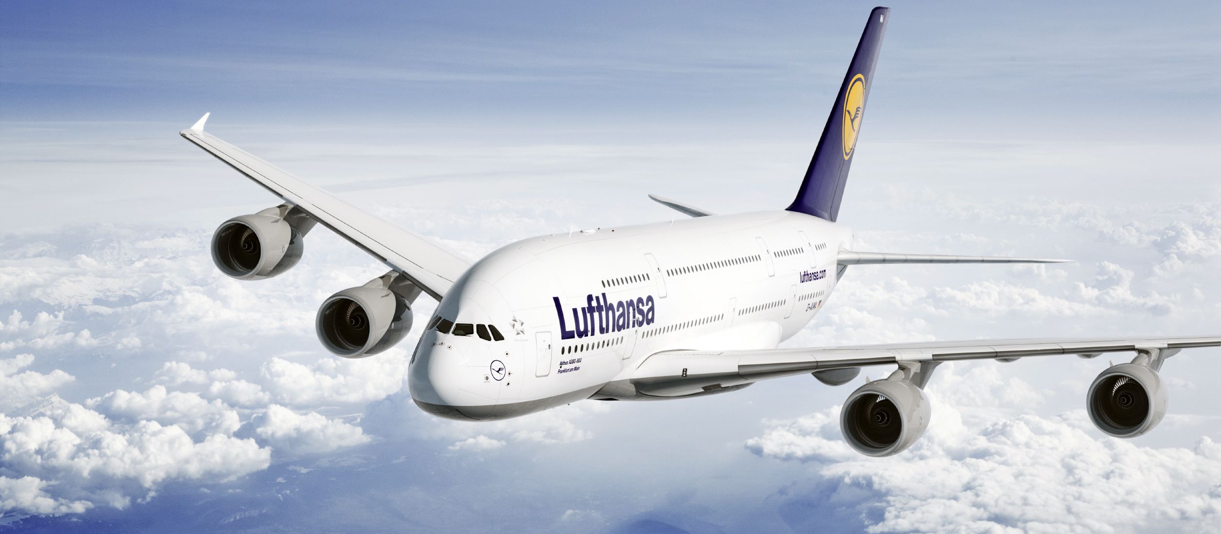 Luftaufnahme eines Lufthansa Fluges nach Nordamerika